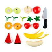 Jucarie din lemn - Fructe sanatoase de taiat (9 piese)
