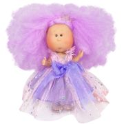 Papusa Nines D'Onil, Mia Candy, cu parul mov, cu articulatii, cu miros de vanilie, 30 cm
