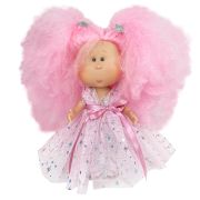Papusa Nines D'Onil, Mia Candy, cu parul roz, cu articulatii, cu miros de vanilie, 30 cm