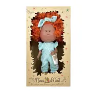 Papusa Nines D'Onil, Mia, cu parul portocaliu cret, Afro, cu articulatii, cu miros de vanilie, 30 cm