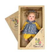 Papusa Nines D'Onil, Tita, cu sunete, cu parul blond, cu rochie albastra, cu miros de vanilie, 45 cm
