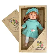 Papusa Nines D'Onil, Tita Lana, cu sunete, cu parul roscat, cu rochie menta, cu miros de vanilie, 45 cm