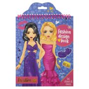Carte cu abtibilduri - fashion design (albastru)