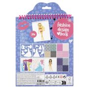 Carte cu abtibilduri - fashion design (albastru)