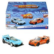 HOT WHEELS SET 2 MASINUTE METALICE PULL BACK GT-SCORCHER SI PORSCHE 911 GT3 1:43 VIVMTHPR91_HPR96