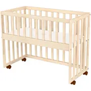 Patut copii din lemn co-sleeper hubners eva 94x46 cm natur hubpcshena