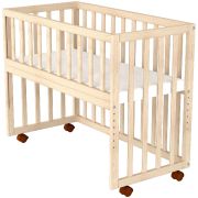 Patut copii din lemn co-sleeper hubners eva 94x46 cm natur hubpcshena