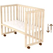 Patut copii din lemn co-sleeper hubners eva 94x46 cm natur hubpcshena