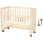 Patut copii din lemn co-sleeper hubners eva 94x46 cm natur hubpcshena