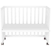 Patut copii din lemn co-sleeper hubners matei 94x46 cm alb hubpcshmal
