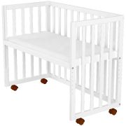 Patut copii din lemn co-sleeper hubners matei 94x46 cm alb hubpcshmal