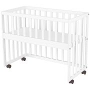 Patut copii din lemn co-sleeper hubners matei 94x46 cm alb hubpcshmal