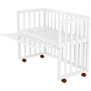 Patut copii din lemn co-sleeper hubners matei 94x46 cm alb hubpcshmal