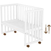 Patut copii din lemn co-sleeper hubners matei 94x46 cm alb hubpcshmal