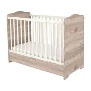 Patut copii din lemn cu sertar hubners sofia 120x60 cm crem nisip hubphsscn