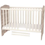 Patut copii din lemn cu sertar hubners sofia 120x60 cm crem nisip hubphsscn