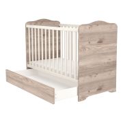 Patut copii din lemn cu sertar hubners sofia 120x60 cm crem nisip hubphsscn