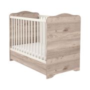 Patut copii din lemn cu sertar hubners sofia 120x60 cm crem nisip hubphsscn