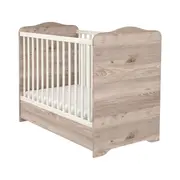 Patut copii din lemn cu sertar hubners sofia 120x60 cm crem nisip hubphsscn