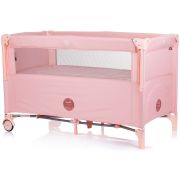 Patut pliabil chipolino relax flamingo linen cu laterala culisanta hubkosire244fl