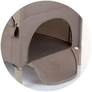 Patut pliabil chipolino relax macadamia linen cu laterala culisanta hubkosire242ma