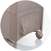 Patut pliabil chipolino relax macadamia linen cu laterala culisanta hubkosire242ma