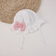 Boneta din finet cu fundita din organza MBJ0047-be1
