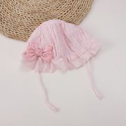 Boneta din finet cu fundita din organza MBJ0047-be1