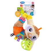 Jucarie carucior sau scaun auto, Playgro, Salo, Cu inele pentru dentitie, Cu diverse forme si texturi, Cu sunete si zornaieli, Dezvolta abilitatile motorii si imaginatia, 0 luni+, Sensory Friend Salo Sloth BYN188472