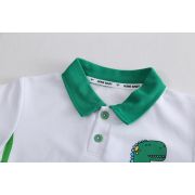 Costumas pentru baietei cu tricou alb tip polo - Dino MBXBR06-R1
