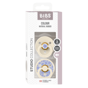 Bibs - set 2 suzete colour studio collection flower latex, tetina rotunda, 6 luni+-ivory bbb12017101