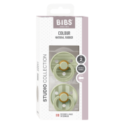 Bibs - set 2 suzete colour studio collection stripe latex, tetina rotunda, 6 luni+-sage bbb12015102