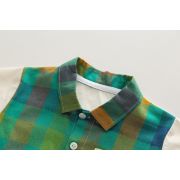 Costumas pentru baietei cu camasuta verde in carouri MDXBR13-R1