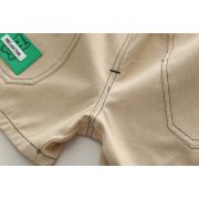 Costumas pentru baietei cu tricou tip polo in dungi bleumarine si ivoire MBXBR30-R1