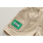 Costumas pentru baietei cu tricou tip polo in dungi bleumarine si ivoire MBXBR30-R1