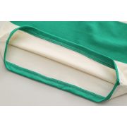 Costumas pentru baietei cu tricou tip polo in dungi verzi si ivoire MDXBR30-R1
