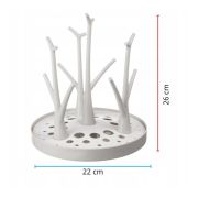 Uscator, Bocioland, Pentru biberoane, Cu design flexibil, Fara BPA, Pentru 8 recipiente, 22x26 cm, White BYNBL047