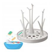 Uscator, Bocioland, Pentru biberoane, Cu design flexibil, Fara BPA, Pentru 8 recipiente, 22x26 cm, White BYNBL047