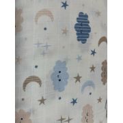 Cearceaf din muselina, 2buc./set, 120x160cm, norisori blue Kreis