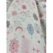 Cearceaf din muselina, 2buc./set, 120x160cm, norisori pink, Kreis