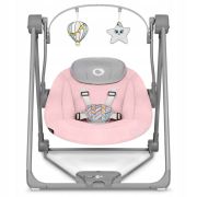 Fotoliu balansoar, Lionelo, Otto Cozy, Cu melodii, Cu 5 viteze de balansare, Cu temporizator, 57x55 cm, Roz BYNLO-OTTO_PINK_BABY