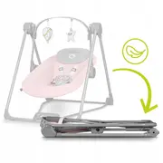 Fotoliu balansoar, Lionelo, Otto Cozy, Cu melodii, Cu 5 viteze de balansare, Cu temporizator, 57x55 cm, Roz BYNLO-OTTO_PINK_BABY