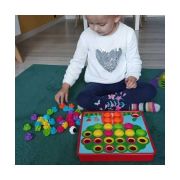 Joc Educational Button Idea  cu 12 mozaicuri si 45 butoane colorate in 6 culori Kruzzel MY18258 BBJMY18258_Initiala