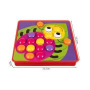 Joc Educational Button Idea  cu 12 mozaicuri si 45 butoane colorate in 6 culori Kruzzel MY18258 BBJMY18258_Initiala