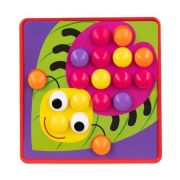Joc Educational Button Idea  cu 12 mozaicuri si 45 butoane colorate in 6 culori Kruzzel MY18258 BBJMY18258_Initiala