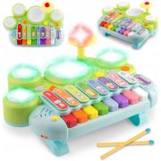Jucarie educativa cu xilofon, pian, tobe si lumini ricokids rk-751 edeedi775100