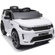 Masinuta electrica chipolino suv land rover discovery cu scaun din piele si roti eva white hubeljlrd221wh