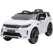 Masinuta electrica chipolino suv land rover discovery cu scaun din piele si roti eva white hubeljlrd221wh