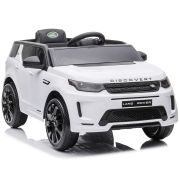 Masinuta electrica chipolino suv land rover discovery cu scaun din piele si roti eva white hubeljlrd221wh