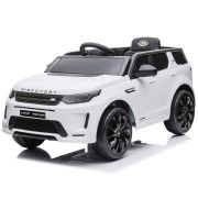 Masinuta electrica chipolino suv land rover discovery cu scaun din piele si roti eva white hubeljlrd221wh